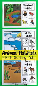 Animal Habitats Sorting Mats Animal Habitats Science Activities For Kids Preschool Science