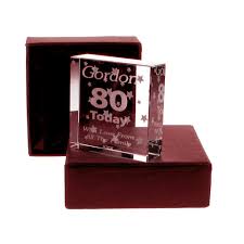 Turning 80 is a big deal, and it deserves to be celebrated. 80th Birthday Stars Glass Keepsake Personalised Glass Blocks