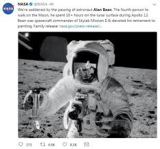 Fourth Man To Walk On The Moon Alan Bean Has Died At 86 Moon Walk Walk On Moon