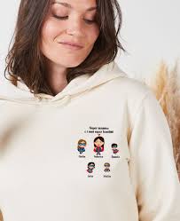 Felpa con cappuccio donna Super Mamma e i suoi Super Bambini