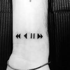 Wrist Manly Guys Black Ink Simple Music Tattoo Ideas Music Tattoos Simple Music Tattoo Wrist Tattoos For Guys