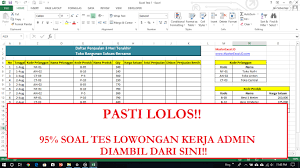 32++ download latihan soal excel untuk admin ideas in 2021 Tes Excel Lowongan Kerja Admin 1