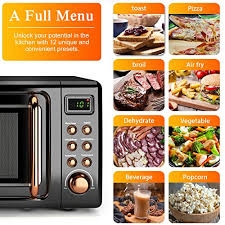 Additionally, the lock can prevent you from accidentally changing the s. Retro Microwave Oven Safeplus 0 7cu Ft Countertop 700w Microwaves With Cold Rolled Steel Plate 5 Micro Power Defrost Auto Cooking Function Led Display Glass Turntable And Viewing Window Child Lock Pricepulse