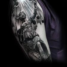 Justice scales tattoo illustrations & vectors. 40 Lady Justice Tattoo Designs For Men Impartial Scale Ideas
