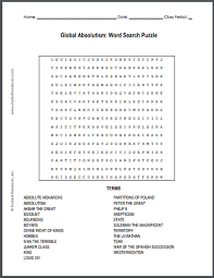 Global Absolutism Word Search Puzzle Free To Print Pdf File For High School Wo Scientific Revolution High School World History Social Studies Middle School