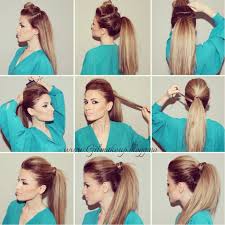 Hair is twisted from temples and over the ears with loose pieces of hair all around the head. 45 Hairstyles Ponytail With Bump Step By Step Important Concept