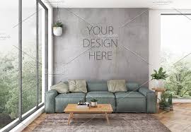 Interior Mockup Blank Wall Scene Lounge Interiors Interior Vertical Frames