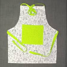 Un Petit Tablier De Cuisine A Colorier Princesse Fee Petits Pois Pour Petits Chefs En Herbe De 3 A 8 Ans Tablierenfant Tablier Enfant Tablier Vert Tablier