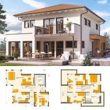 einfamilienhaus stadtvilla mit erker balkon walmdach bauen haus ideen mit grundriss fassade video bungalow house design house styles architecture