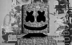 DJ Marshmello creative art, grunge style, American DJ, portrait, bright  splashes, HD wallpaper