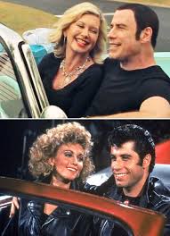John Travolta Olivia Newton John Reunite In Grease Christmas Video Grease Movie Olivia Newton John John Travolta