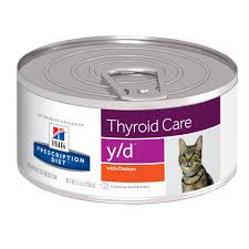 Some felines have their enlarged thyroid removed surgically, which requires anesthesia. Hill S Prescription Diet Y D Thyroid Care With Chicken Canned Cat Food 5 5 Oz Case Of 24 Petco