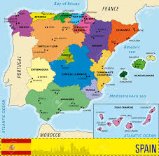 Karte) wer einen spanien urlaub machen möchte oder schon einmal gemacht hat, dem werden spanien regionen wie die balearen, kanaren oder andalusien ein begriff sein. Detaillierte Vektor Landkarte Von Spanien Mit Allen Regionen Und Mit Den Flughafen Lizenzfrei Nutzbare Vektorgrafiken Clip Arts Illustrationen Image 51614435