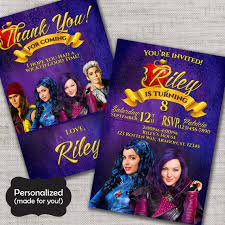 Ariana grande descendants aradon prep new student. Descendants Birthday Royals Invite Descendants Descendants Invite Jpg File Invite Thank You Card Mal Evie Carlos Jay Villains Mal And Evie Invitations Birthday