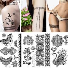 Before trying henna tattoos you should know that how long does henna tattoo last? Large Black Henna Arm Tattoos Legs Bracelet India Mandala Flower Temporary Tattoo Mehndi Women Body Stickers Big Sexy Tattoo Art Buy At The Price Of 0 99 In Aliexpress Com Imall Com