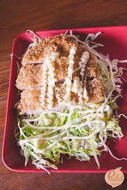 This wasabi mayonnaise recipe also contains avocado for an extra thick texture. Crazy Katsu Maginhawa Tonkatsu With Mayonnaise And Shredded Cabbage Tonkatsu Food Cabbage