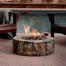 Bond Manufacturing Petra 36 In Round Envirostone Propane Fire Pit 66600 The Home Depot Gas Firepit Cool Fire Pits Fire Pit Backyard