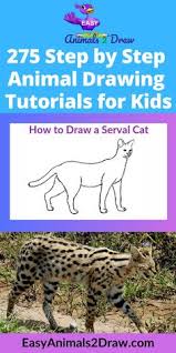 How To Draw A Serval Cat Step By Step Easy Animals 2 Draw Easy Animals Cat Steps Serval