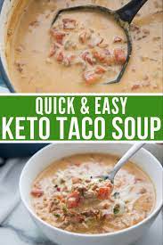 Queso Keto Taco Soup Recipe Quick Easy Recipe Low Carb Soup Recipes Keto Recipes Dinner Easy Soups