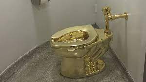Acrylic and gold leaf on toilet seat. Guggenheim Reportedly Offered Trump A Gold Toilet For The White House Marketwatch