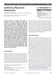 There are two types of camels: Pdf Eutheria Placental Mammals