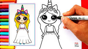 Como Dibujar Una Chica Unicornio Kawaii Rubia Y De Vestido Blanco Youtube Una jirafa kawaii para colorear y algunos dibujos más como una abeja kawaii, un pájaro kawaii un pingüino kawaii, una cara de oso y una seta. como dibujar una chica unicornio kawaii rubia y de vestido blanco