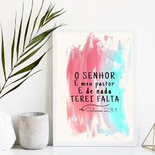 Quadro O Senhor É Meu Pastor E De Nada Terei Falta 33x24cm - Com Vidro  Moldura:madeira Preta | Leroy Merlin