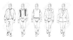 L'ensemble streetwear pour homme en coloris blanc. Homme De Mode Ensemble De Croquis Pour Hommes A La Mode Sur Fond Blanc Hommes D Automne Clip Art Libres De Droits Vecteurs Et Illustration Image 88908363