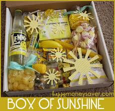 Send A Box Of Sunshine To Brighten Someone S Day I Truly Adore This Idea Perfect For A Single Friend On Valentine Get Well Gifts Crafty Gifts Box Of Sunshine