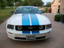 White looks ok but im a fan of having and accent color with white/black. White Mustang Gt With Blue Stripes Youtube