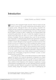 TSQ: Transgender Studies Quarterly, which we intend to be the