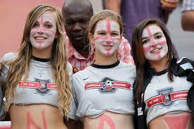 The theater of dreams old trafford is filled are sports fans in england actually interested in american football or is it just a marketing scheme. People Photos Fifa Women S World Cup Football Girls Soccer Girl