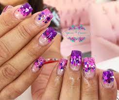 Pasion Por Las Unas By Yessica Ceciliano Cuadradas Rosa Morado Confeti 55 54655904 Facebook