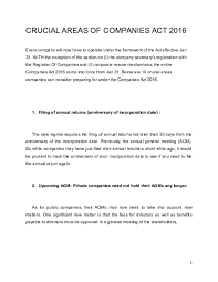 8 administration of act and appointment of registrar of companies, etc. Doc Crucial Areas Of Companies Act 2016 Shuhada Amber Academia Edu