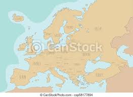 Color it with a pattern (dots, stripes, etc.). Political Map Of Europe With Country Names In English Vector Illustration Canstock