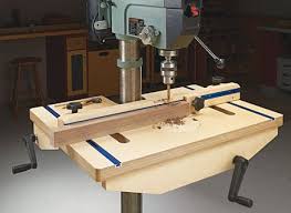 Upgrade Your Drill Press With This Handy Add On That Features Up Front Adjustment Handles Drill Press Table Woodworking Drill Press Drill Press