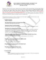 Regular Governing Board Meeting Agenda Tuesday December 10 2024