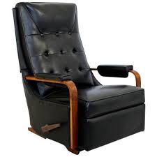 Mid Century Modern Vintage Classic La Z Lazy Boy Rocker Recliner Walnut Leather 60s Modern Rocker Recliner Rocker Recliners Recliner