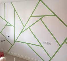 How To Create A Geometric Wall With Everlong Paint Wall Paint Designs Geometric Wall Geometric Wall Paint