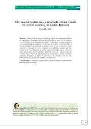 ¿cuál es el fin que persigue el contrato social? Pdf Soberania Lei Vontade Geral E Autoridade Legitima Segundo Do Contrato Social De Jean Jacques Rousseau