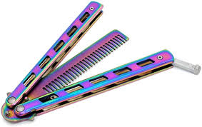 Fast and accurate order processing. Zramo Professional Th602 Unique Folding Comb Blade Square Hole Handle Practice Training Knives Tool For Beginner Rainbow Comb Amazon Com