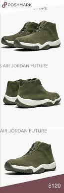 Air Jordan Future Olive Green Suede The Women S Air Jordan Future Has A One Piece Woven Upper That Creates A Modern Look Paying Green Suede Air Jordans Suede