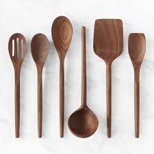 Williams Sonoma Walnut Utensil Set Of 6 Wood Utensils Wooden Kitchen Utensils Copper Utensils