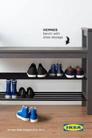 Hemnes Bench With Shoe Storage Dark Gray Gray Stained 33 1 2x12 5 8 Ikea Bench With Shoe Storage Entryway Shoe Storage Closet Shoe Storage