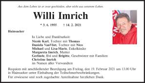 Mit 45 jahren wurde willi herren aus dem leben gerissen. Traueranzeigen Mittelbayerische Trauer