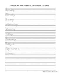 Students are asked to read free printable handwriting practice worksheet featuring the popular children's nursery rhyme: Free Printable Pdf Cursive Writing Names Of The Days Of The Week Cursive Handwriting Worksheets Learning Cursive Cursive Handwriting Practice