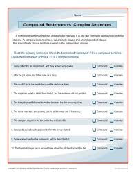 Compound Sentences Vs Complex Sentences Worksheet Complex Sentences Complex Sentences Worksheets Compound Sentences