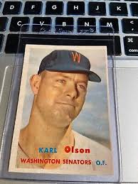 Karl Olson #153 Topps 1957 Baseball Card (Washington Senators)