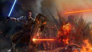 Tons of awesome obi wan kenobi desktop wallpapers to download for free. Hd Wallpaper Star Wars Battle Explosion Lightsaber Obi Wan Kenobi Shield Wallpaper Flare