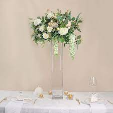 2 Square Tall Cylinder Glass Flower